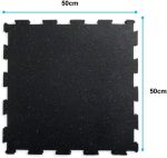 20MM Black & Blue  Rubber Heavy-Duty Floor Exercise Mat , Interlocking Floor Tiles (1 Squared Meter) - Image 2