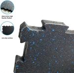 20MM Black & Blue  Rubber Heavy-Duty Floor Exercise Mat , Interlocking Floor Tiles (1 Squared Meter) - Image 3