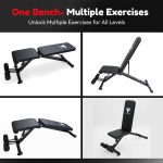 Heavy-Duty Adjustable Weight Bench 350KG Capacity – Incline, Flat & Decline Foldable Gym Bench - Image 5