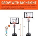 Kids 5ft to 7ft Adjustable Basketball Hoop (32” Backboard) - Image 2