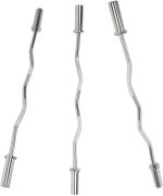 YALLA HomeGym OLYMPIC CURL BAR (1.2M/12KG), Chrome-Plated Solid Steel Structure, Anti-Slip Hand Grip - Image 5