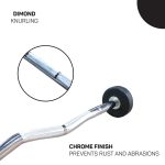 YALLA HomeGym Fixed EZ Curl Bars, Commercial Gym Fixed Weighted Olympic Barbells - Image 3